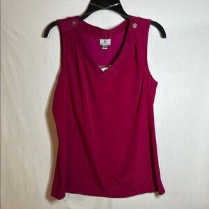 Worthington Magenta Fitted Sleeveless Tank Top